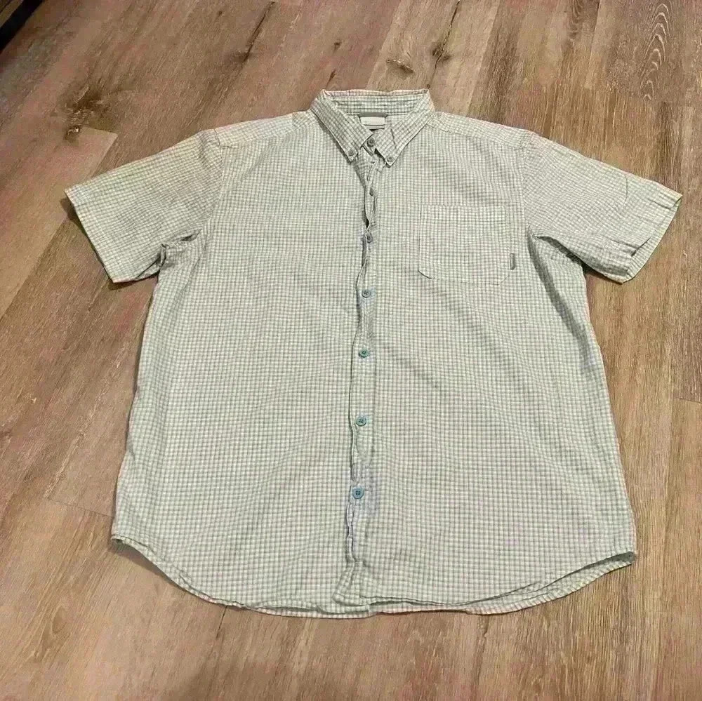 Columbia men's size XL blue plaid short sleeve shirt